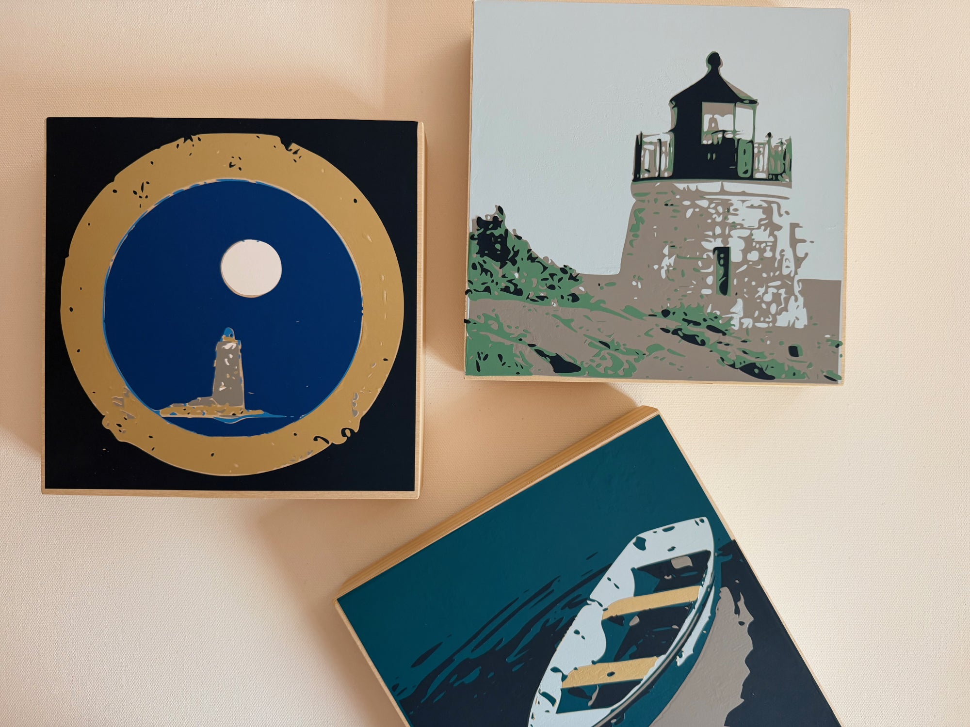 Porthole |  Original Hand-Layered Vinyl on Cradled Birch Panel