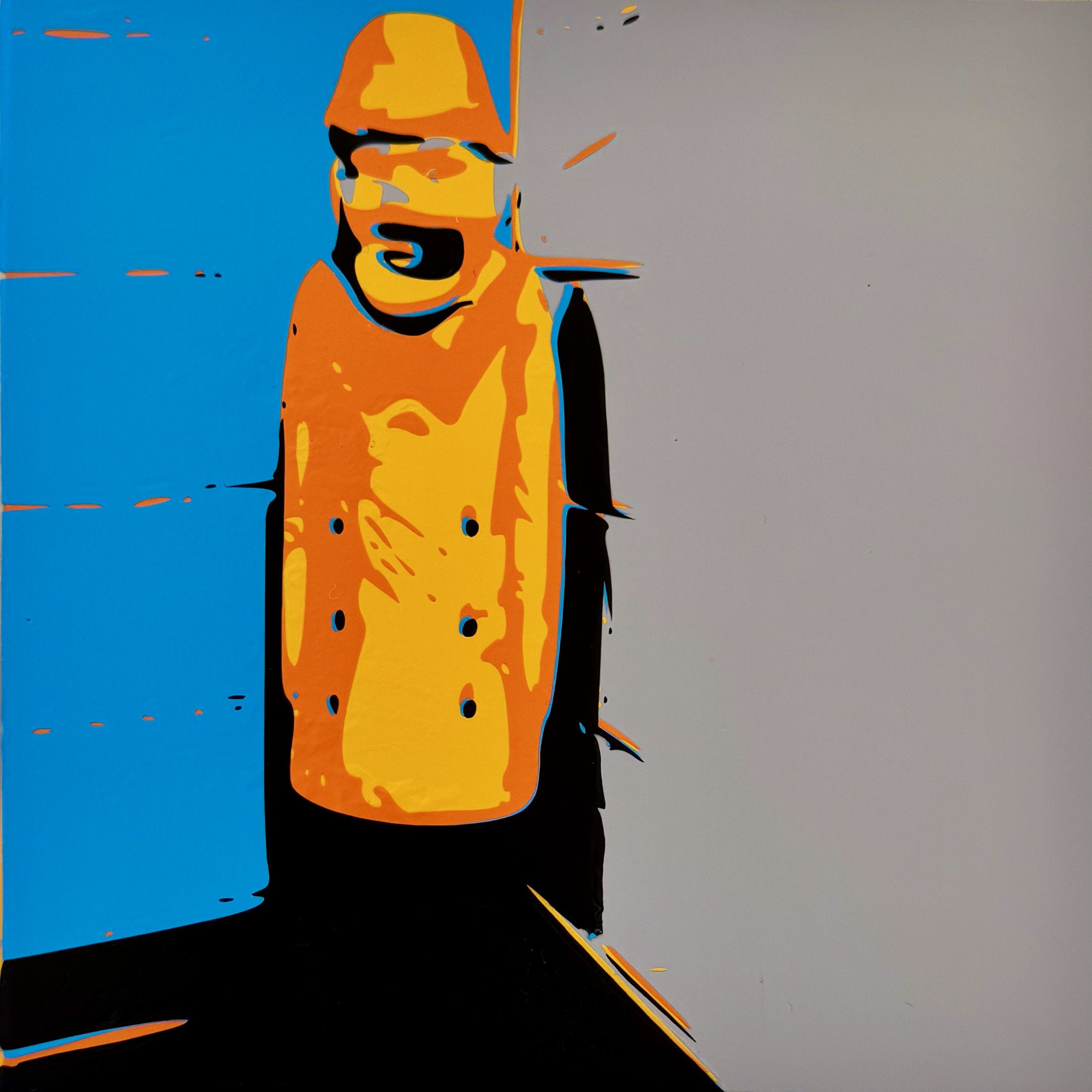 High Visibility Fisherman | Original Hand Layered Vinyl on Cradled Birch Panel