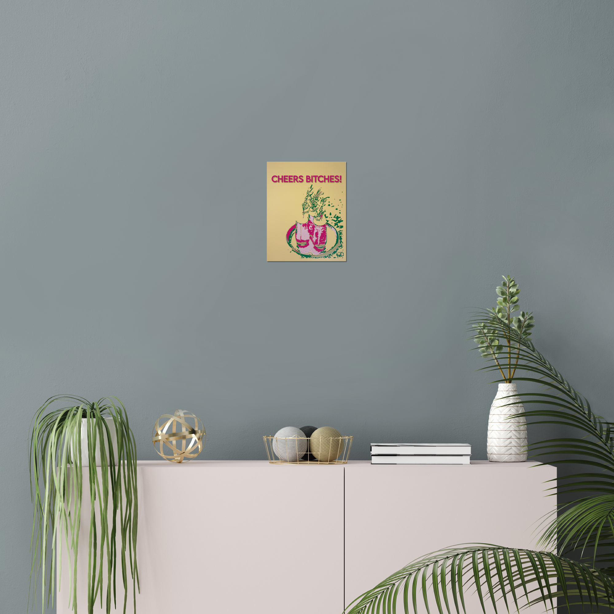 Cheers Bitches | Champagne Botanical Giclée Art Print