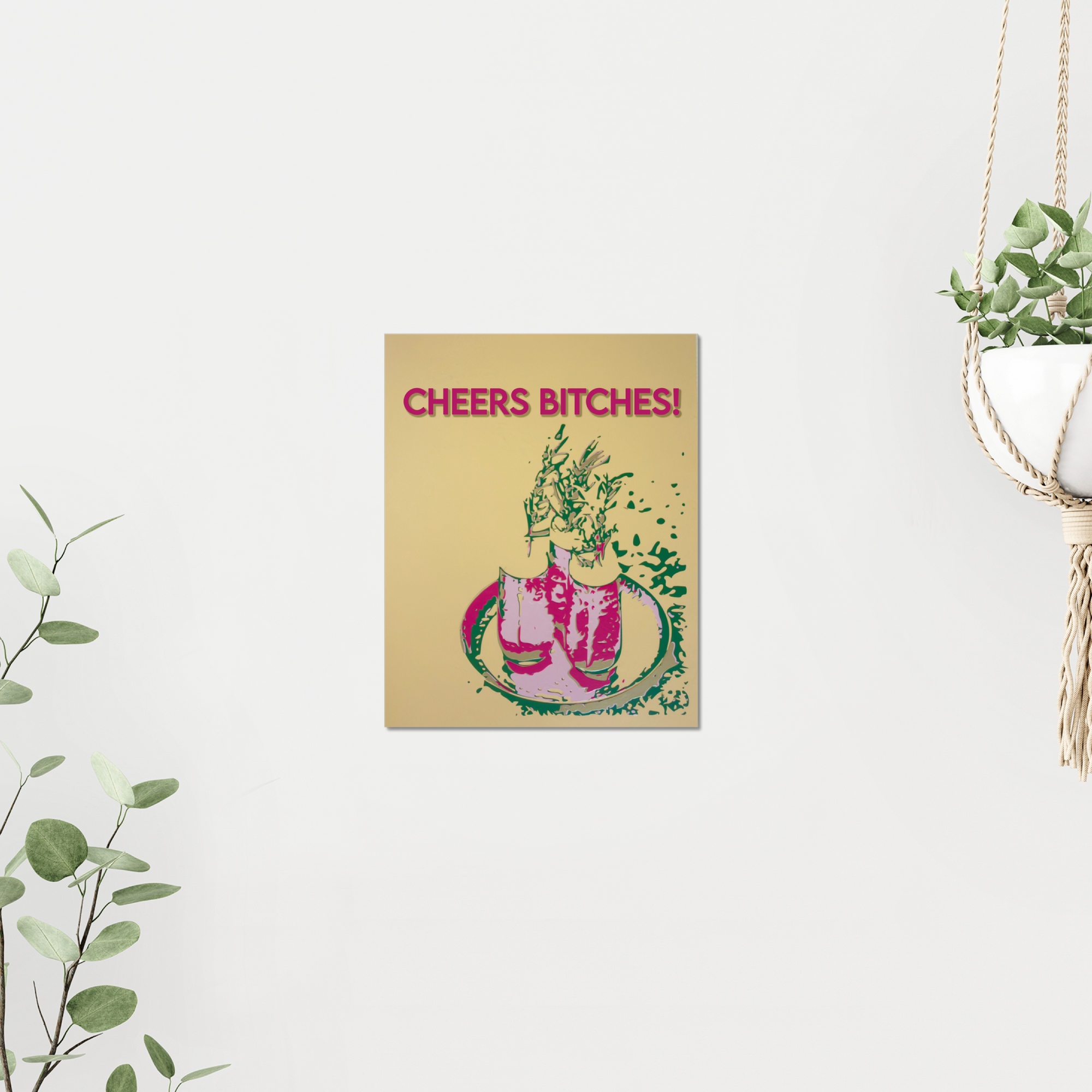 Cheers Bitches | Champagne Botanical Giclée Art Print